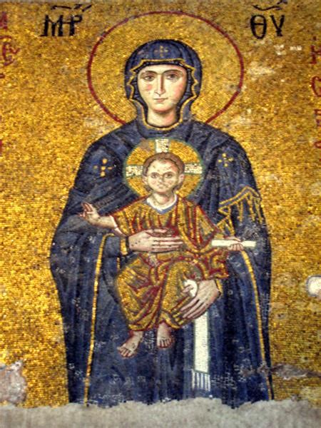 Mosaic (virgin and Child) from Hagia Sophia, c.1122 - Byzantine Mosaics - WikiArt.org