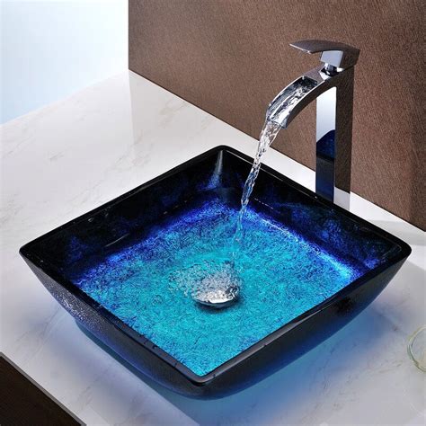 ANZZI Viace Glass Square Vessel Bathroom Sink & Reviews | Perigold | Sink design, Bathroom sink ...