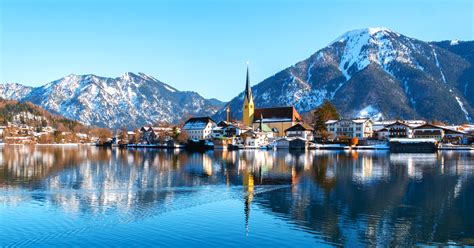 Rottach-Egern, Town Located On Lake Tegernsee Bavaria Germany