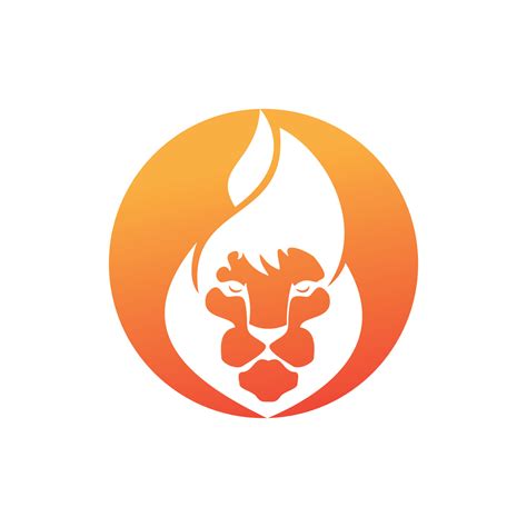 Lion fire vector logo design template. Creative lion fire or lion flame ...