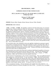 BRANDENBURG v. OHIO, 395 US 444 (1969)
