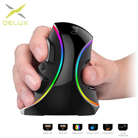 Delux M618 PLUS Mouse Vertical Game Wired / Wireless Mouse Ergonomic ...