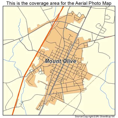 Aerial Photography Map of Mount Olive, NC North Carolina