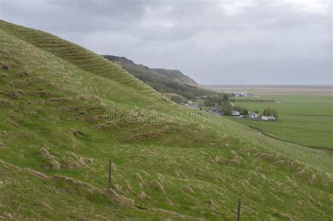 Typical Farm Country As Seen from the Stairs at Skogfoss Waterfall, Iceland Stock Photo - Image ...