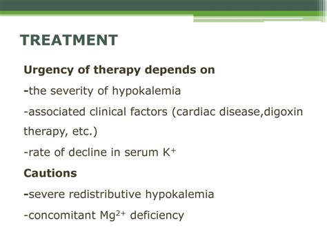 Approach to the patient with electrolyte disorders Hypokalemia ...