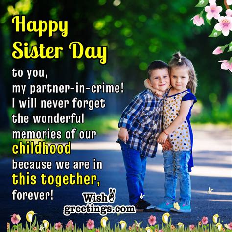 Sisters Day Wishes Messages - Wish Greetings