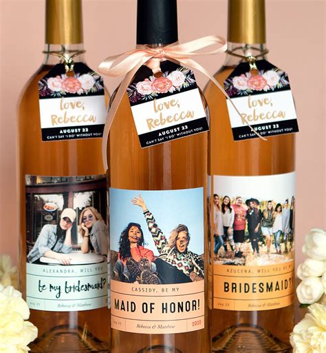 CREATE YOUR OWN WINE LABELS & TAGS! | Bridesmaid wine bottle, Bridesmaid wine bottle labels ...