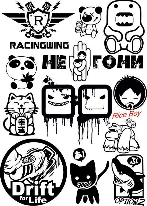 Jdm Random Car Sticker Vectors Free Vector - Cnc File CNC Free Vectors