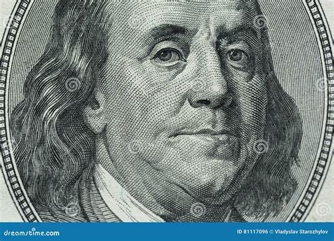 Benjamin Franklin`s Portrait on One Hundred Dollar Bill Stock Photo - Image of bill, cash: 81117096