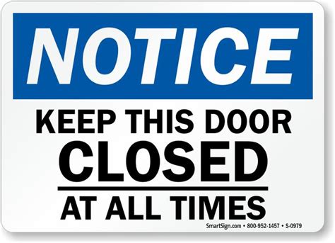 Keep Door Closed Sign Printable | Keep door closed sign, Printable signs, Close the door sign