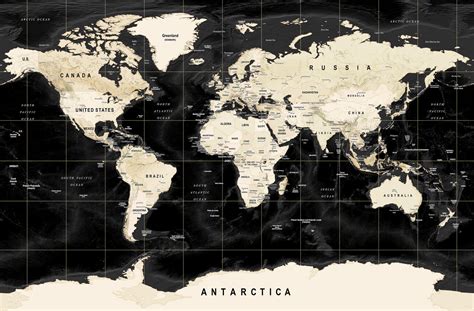 Wall Art Print | World Map Dark background color | UKposters