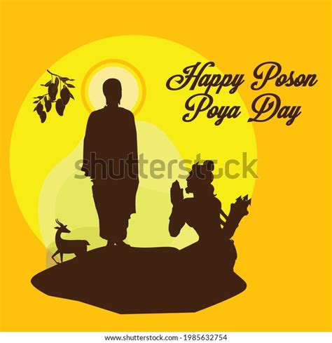 Happy Poson Poya Day Vector Illustration Stock Vector (Royalty Free) 1985632754 | Shutterstock