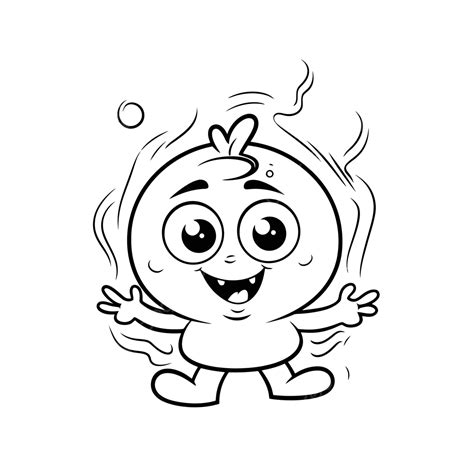 Coloring Page Of An Orange Cartoon Character Outline Sketch Drawing ...