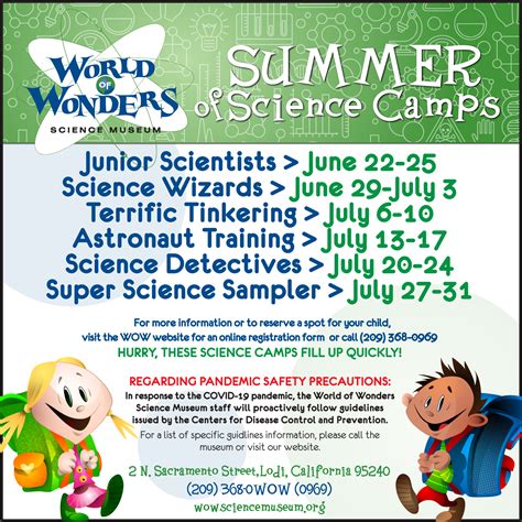 Summer of Science Camps Registration NOW OPEN! - World of Wonders Science Museum