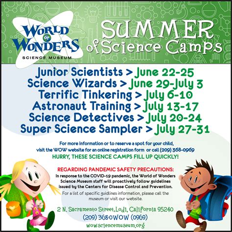 Summer of Science Camps Registration NOW OPEN! - World of Wonders Science Museum