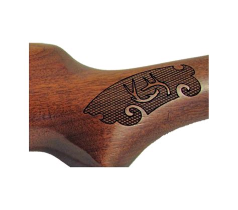 Deer Head and Checkering Gun Stock Engraving - Whitetail Woodcrafters