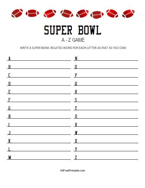 Print Super Bowl Trivia – Free Printable