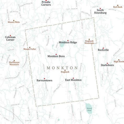 VT Addison Monkton Vector Road Map Digital Art by Frank Ramspott | Fine Art America