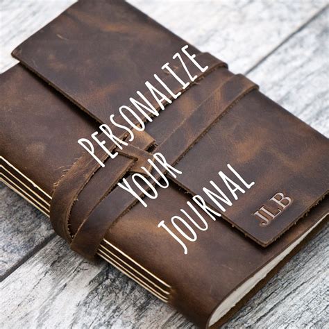 Personalized Leather Journal Notebook or Sketchbook Rustic