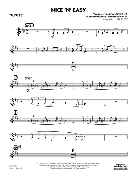 Nice 'n' Easy - Trumpet 2 by Mark Taylor Sheet Music for Jazz Ensemble at Sheet Music Direct