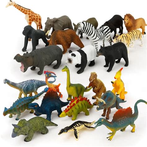 12pcs Mini Action Toy Dinosaur World Sealife Wild Animals Collectible Model Educational Learning ...