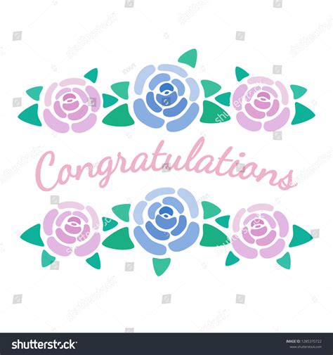 Congratulations Sign Nice Roses Flowers Blossom Stock Vector (Royalty ...