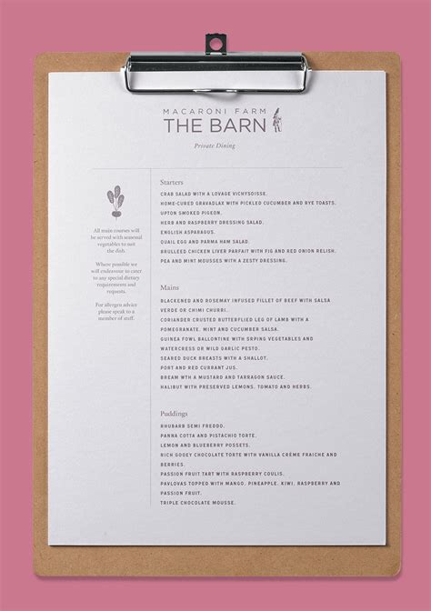 the-barn-menu – Private Dining and Self Catering, 2 bedroom cottage in the Cotswolds – Macaroni ...