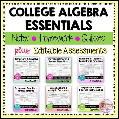 College Algebra Essentials and Assessments - Flamingo Math with Jean Adams