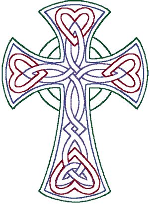 Redwork Celtic Trinity Knot Cross Embroidery Design | WindstarEmbroidery.com