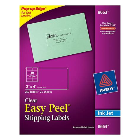 Avery Easy Peel Clear Inkjet Mailing Labels 2 x 4 Box Of 250 by Office Depot & OfficeMax | Clear ...