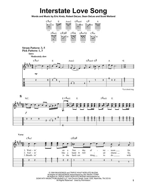 Interstate Love Song by Stone Temple Pilots - Easy Guitar Tab - Guitar ...