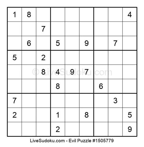 Evil Sudoku Online #1505779 - Live Sudoku