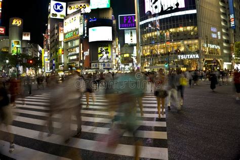 Japan, Tokyo, Night View of Road Crossing and the Tokyo Tower Editorial Photography - Image of ...