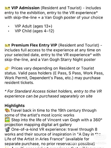 2 VIP tickets for Van Gogh: The Immersive Experience, Tickets & Vouchers, Event Tickets on Carousell