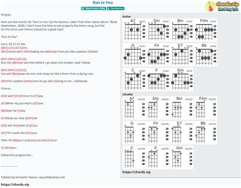 Chord: Run to You - The Rasmus - tab, song lyric, sheet, guitar, ukulele | chords.vip