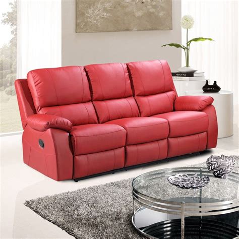 Red Leather Reclining Sofa | Red leather sofa, Leather reclining sofa, Red sofa