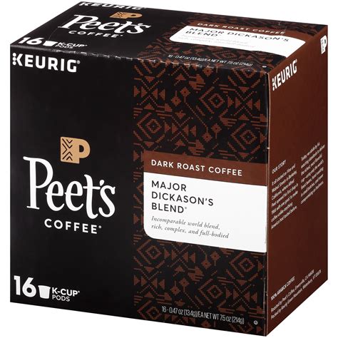 Peet's Coffee Major Dickason's Blend K-Cup Coffee Pods, Dark Roast, 16 Count - Walmart.com