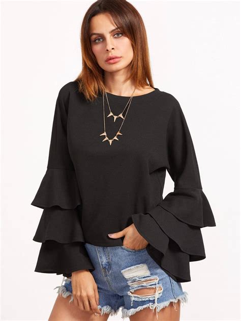 Layered Bell Sleeve Top | SHEIN USA