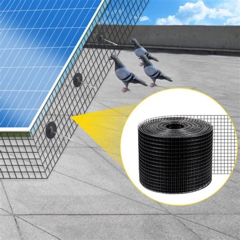 VEVOR Solar Panel Bird Wire, 8inch x 98ft Critter Guard Roll Kit, Solar Panel Guard with 100pcs ...