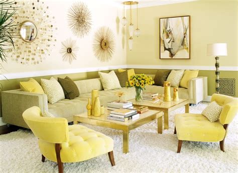 Green Yellow Color Scheme Living Room | Baci Living Room