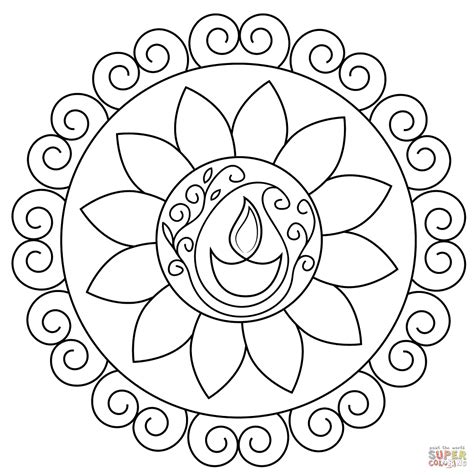 Rangoli Coloring Pages - Coloring Pages For Kids And Adults