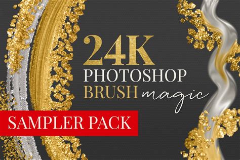 24k liquid, metallic gold photoshop brush preview cover image sampler Metallic Gold Paint ...