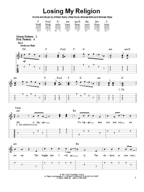 Losing My Religion by R.E.M. - Easy Guitar Tab - Guitar Instructor