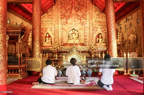 Prayers Inside A Temple At Wat Phra Sing Chiang Mai High-Res Stock Photo - Getty Images