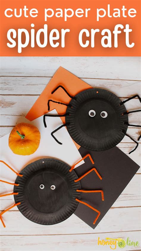 Easy Halloween Paper Plate Spider Craft for Kids - Honey + Lime in 2023 ...