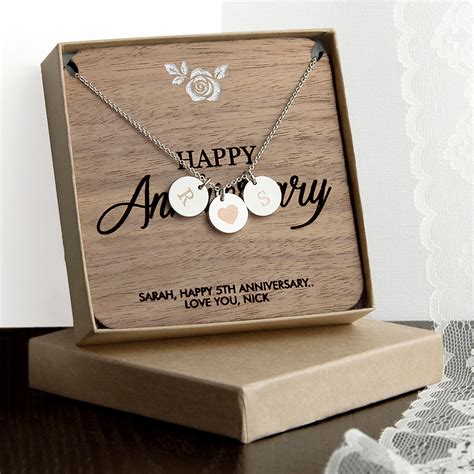 Personalized Happy Anniversary Necklace With Keepsake