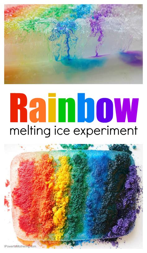 Rainbow Melting Ice Experiment for Preschool Children