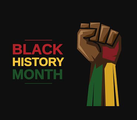 Black History Month Card With Fist Vector Stock Illustration - Download Image Now - Black ...