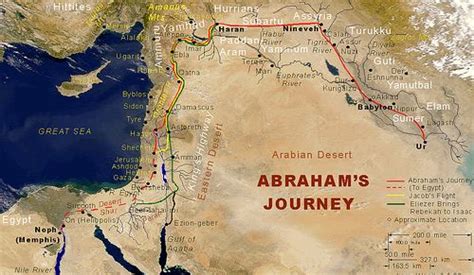 Map of Abraham's Journey from Ur of the Chaldees | Bible mapping, Bible land, Father abraham