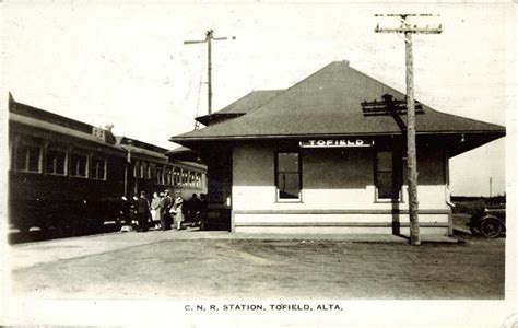 Postcard 12448: C.N.R. Station, Tofield, Alta. (c1943)